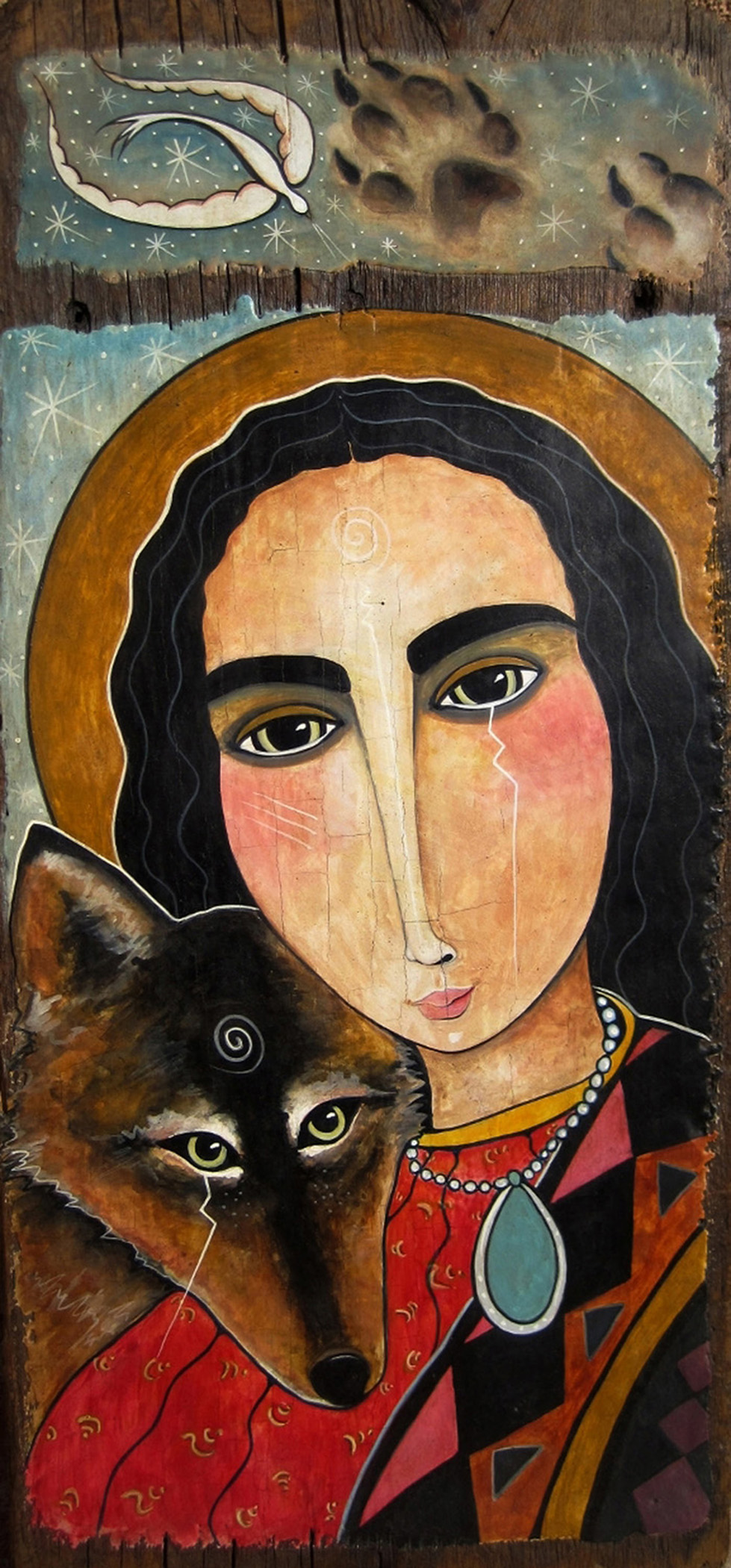Wolf Speaks to
                      Mary by Virginia Maria Romero