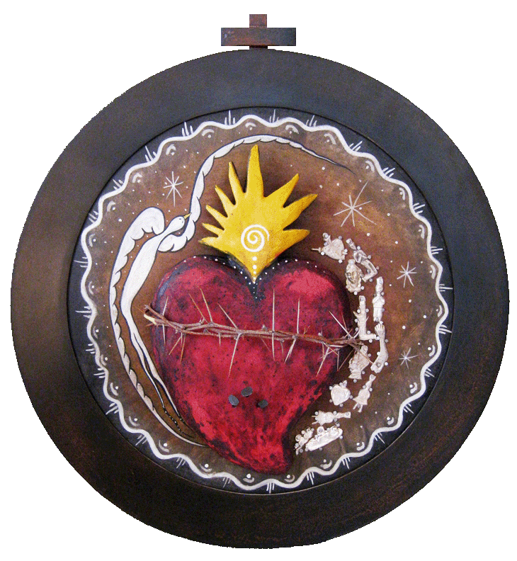 Sacred Heart retablo by
                  Virginia Maria Romero