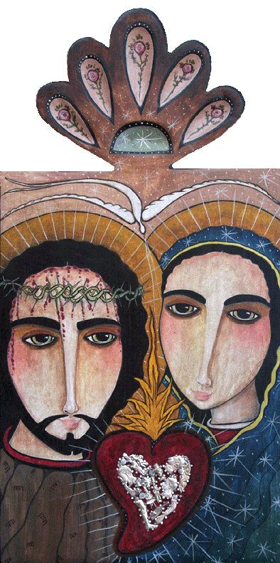 Virginia Maria Romero's Unity retablo
                      presented to Pope Benedict XVI